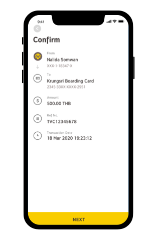 Confirm transaction