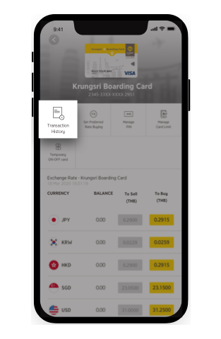 Choose “Transaction history”