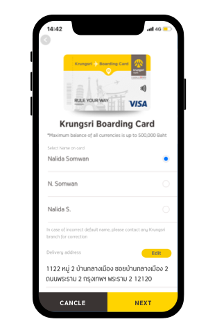 Select the name-surname display format on card