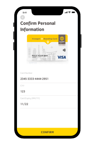 Fill in card details