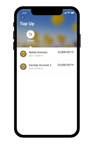 Choose account to pay for transaction