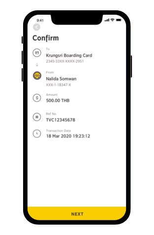 Confirm transaction