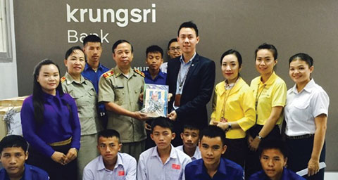 Krungsri Lao Branches handed the renoated library
