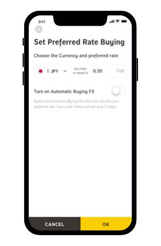 Choose currency and specify preferred rate
