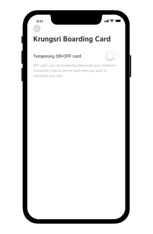Swipe to turn the button grey for temporary deactivation