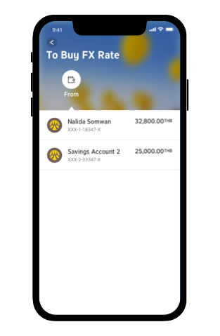 Choose account to pay for transaction